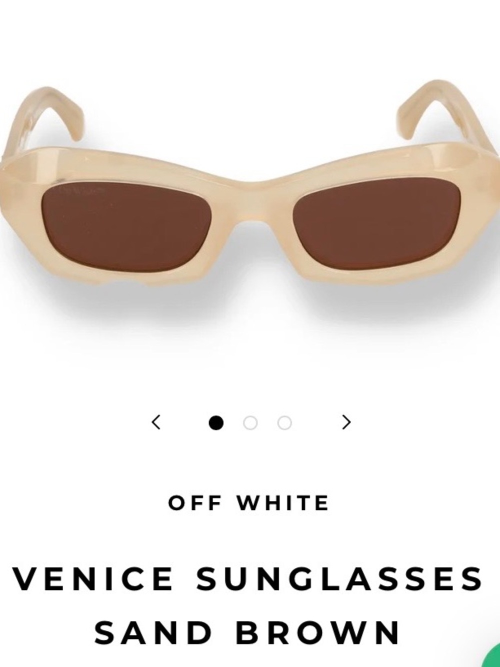 Off-White Sand Frame Sunglasses with Brown Lenses
